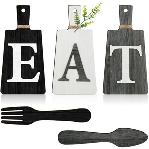 Tlily - Cutting Board Eat Sign Set Hanging Art Kitchen Fork and Spoon Wall Decor,B Tlily - Cutting Board Eat Sign Set Hanging Art Kitchen Fork and Spoon Wall Decor,B