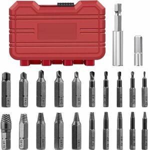 Tonchean - Damaged Screw Extractors, 22 Pieces Screwdriver Extractor Kit, Screw Extractors Separate Polishing and Extraction Bits for Damaged Bolts Tonchean - Damaged Screw Extractors, 22 Pieces Screwdriver Extractor Kit, Screw Extractors Separate Polishing and Extraction Bits for Damaged Bolts
