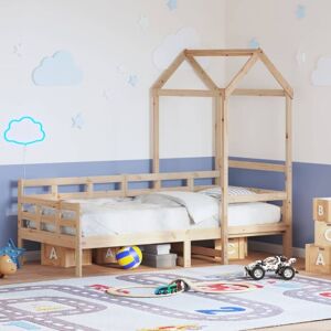 Day Bed with Roof without Mattress 90x190 cm Single Solid Wood Vidaxl Day Bed with Roof without Mattress 90x190 cm Single Solid Wood Vidaxl