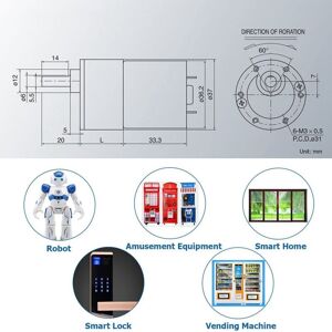 Tlily - dc 12V 400RPM Gear Motor High Torque Electric Mini Speed Reduction Tlily - dc 12V 400RPM Gear Motor High Torque Electric Mini Speed Reduction