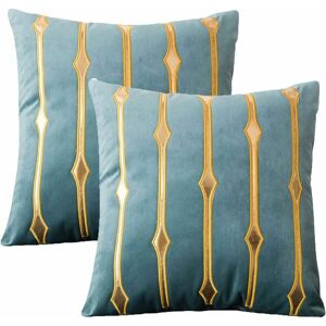 Hoopzi - Decorative Velvet Throw Pillow Cover,Gold Stamping Pillowcase, Square Sofa Gray Cushion Cover for Livingroom with Hidden Zipper Hoopzi - Decorative Velvet Throw Pillow Cover,Gold Stamping Pillowcase, Square Sofa Gray Cushion Cover for Livingroom with Hidden Zipper