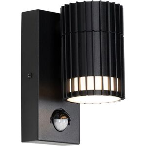 QAZQA Design Outdoor Wall Light Black with Motion Sensor IP44 - Boris QAZQA Design Outdoor Wall Light Black with Motion Sensor IP44 - Boris