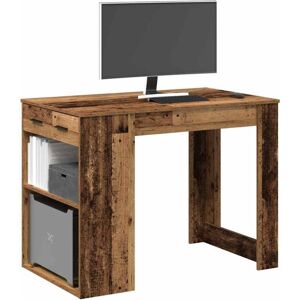Vidaxl - Desk with Drawer and Shelf Old Wood 102x62x77.5 cm Engineered Wood Vidaxl - Desk with Drawer and Shelf Old Wood 102x62x77.5 cm Engineered Wood