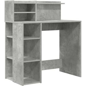Desk with Storage with Shelf Concrete grey 90 x 48 x 101.5 cm Vidaxl Desk with Storage with Shelf Concrete grey 90 x 48 x 101.5 cm Vidaxl