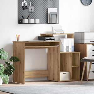 Desk with Storage with Shelf Artisan oak 120.5 x 44 x 88.5 cm Vidaxl Desk with Storage with Shelf Artisan oak 120.5 x 44 x 88.5 cm Vidaxl