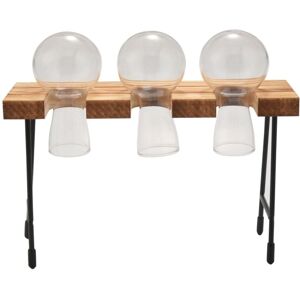 Tlily - Desktop Plant Terrarium with Wooden Stand 3 Bulb Vases Glass Planter for Plants Home Garden Office Decoration Tlily - Desktop Plant Terrarium with Wooden Stand 3 Bulb Vases Glass Planter for Plants Home Garden Office Decoration