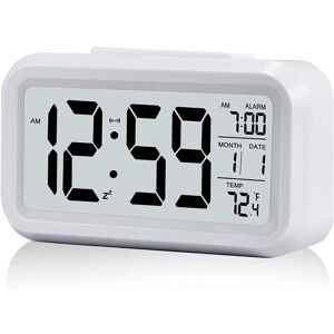 MEMKEY Digital Alarm Clock, Morning Alarm Clock, Silent Battery Operated Digital Alarm Clock for Kids and Adults, Large LED Display, Temperature Calendar MEMKEY Digital Alarm Clock, Morning Alarm Clock, Silent Battery Operated Digital Alarm Clock for Kids and Adults, Large LED Display, Temperature Calendar