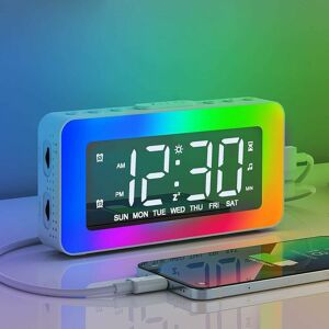 DEWDAT Digital Alarm Clock with 2 Alarms led Digital Mirror Clock with 8 Light Modes Snooze Function Sleep Aid Timer Electronic Alarm Clock with Stepless DEWDAT Digital Alarm Clock with 2 Alarms led Digital Mirror Clock with 8 Light Modes Snooze Function Sleep Aid Timer Electronic Alarm Clock with Stepless