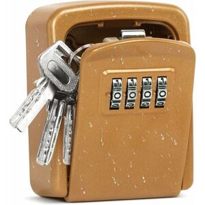 Mumu - Digital Code 4 Digit Key Box - For Indoor and Outdoor Use - Gold 94X37X72mm—— Mumu - Digital Code 4 Digit Key Box - For Indoor and Outdoor Use - Gold 94X37X72mm——