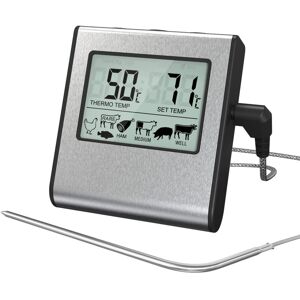 CYSLMUK Digital Meat Cooking Thermometer with Large lcd Display for Smoker Oven Kitchen Treats bbq Grill Thermometer with Timer and Stainless Steel CYSLMUK Digital Meat Cooking Thermometer with Large lcd Display for Smoker Oven Kitchen Treats bbq Grill Thermometer with Timer and Stainless Steel