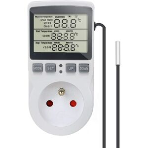 Tinor - Digital Temperature Controller Thermostat Socket Heating Cooling with Probe, lcd Temperature Controller Socket Timer for Aquarium Incubator Tinor - Digital Temperature Controller Thermostat Socket Heating Cooling with Probe, lcd Temperature Controller Socket Timer for Aquarium Incubator