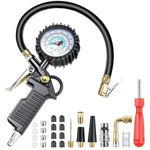 CSPARKV Digital Tire Pressure Gauge Multifunctional Tire Pressure Gauges Inflator Gun Manometer with 24 Accessories Nozzles Various and Tools for Cars CSPARKV Digital Tire Pressure Gauge Multifunctional Tire Pressure Gauges Inflator Gun Manometer with 24 Accessories Nozzles Various and Tools for Cars