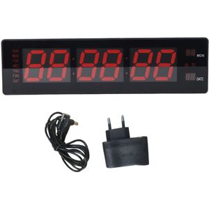 GROOFOO Digital Wall Clock LED Hourly Chime Silent Power Failure Memory 8 Alarms Temperature Display Red Big Digits Wall Clock EU Plug 100‑240V GROOFOO Digital Wall Clock LED Hourly Chime Silent Power Failure Memory 8 Alarms Temperature Display Red Big Digits Wall Clock EU Plug 100‑240V
