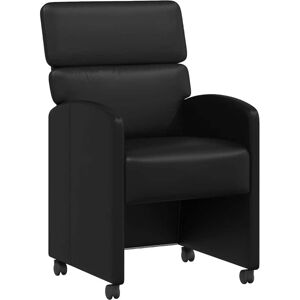 Dining Chairs with Wheels 2 pcs Black 58 x 65 x 98 cm vidaXL Dining Chairs with Wheels 2 pcs Black 58 x 65 x 98 cm vidaXL