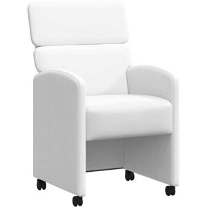 Dining Chairs with Wheels 2 pcs White 58 x 65 x 98 cm vidaXL Dining Chairs with Wheels 2 pcs White 58 x 65 x 98 cm vidaXL