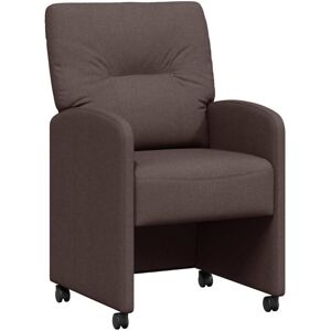 Dining Chairs with Wheels 2 pcs Dark brown 57 x 67 x 95 cm vidaXL Dining Chairs with Wheels 2 pcs Dark brown 57 x 67 x 95 cm vidaXL