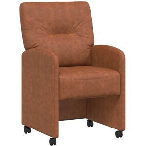 Dining Chairs with Wheels 2 pcs Brown 57 x 67 x 95 cm vidaXL Dining Chairs with Wheels 2 pcs Brown 57 x 67 x 95 cm vidaXL