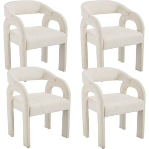 Wahson Office Chairs - Dining Chairs 4Pcs in Chenille Leisure Armchair with Artistic Designed Backrest for Kitchen Living Room Restaurant Cafe, Wahson Office Chairs - Dining Chairs 4Pcs in Chenille Leisure Armchair with Artistic Designed Backrest for Kitchen Living Room Restaurant Cafe,