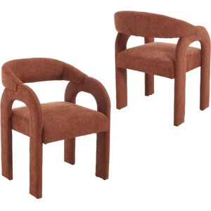 WAHSON OFFICE CHAIRS Dining Chairs 2Pcs in Chenille Leisure Armchair with Artistic Designed Backrest for Kitchen Living Room Restaurant Cafe, Orange, Wahson WAHSON OFFICE CHAIRS Dining Chairs 2Pcs in Chenille Leisure Armchair with Artistic Designed Backrest for Kitchen Living Room Restaurant Cafe, Orange, Wahson