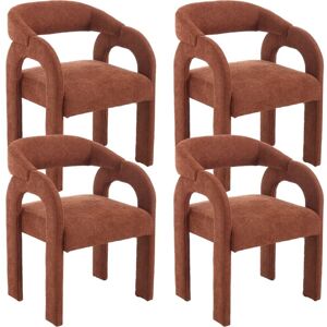 Wahson Office Chairs - Dining Chairs 4Pcs in Chenille Leisure Armchair with Artistic Designed Backrest for Kitchen Living Room Restaurant Cafe, Wahson Office Chairs - Dining Chairs 4Pcs in Chenille Leisure Armchair with Artistic Designed Backrest for Kitchen Living Room Restaurant Cafe,