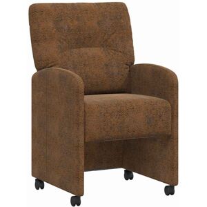 Dining Chairs with Wheels 2 pcs Brown 57 x 67 x 95 cm vidaXL Dining Chairs with Wheels 2 pcs Brown 57 x 67 x 95 cm vidaXL