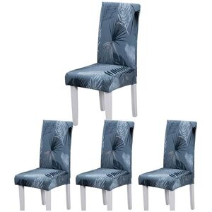SERBIA Housses de chaise de salle à manger (bleu-feuille d'été, lot de 4), housses de chaise durables élastiques modernes housses de chaise extensibles pour SERBIA Housses de chaise de salle à manger (bleu-feuille d'été, lot de 4), housses de chaise durables élastiques modernes housses de chaise extensibles pour