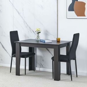 NICEME Dining Room Set, Black Dining Table with Chairs, 110x70 cm Table and Chairs for Living Room Home Kitchen (Table with 2 Chairs, Black Linen) NICEME Dining Room Set, Black Dining Table with Chairs, 110x70 cm Table and Chairs for Living Room Home Kitchen (Table with 2 Chairs, Black Linen)