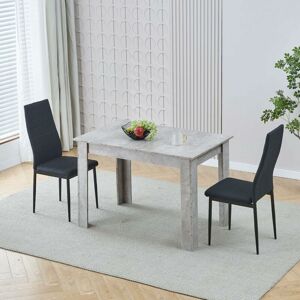 NICEME Dining Room Set, Beton Grey Dining Table with Chairs, 110x70 cm Table and Chairs for Living Room Home Kitchen (Table with 2 Chairs, Black Linen) NICEME Dining Room Set, Beton Grey Dining Table with Chairs, 110x70 cm Table and Chairs for Living Room Home Kitchen (Table with 2 Chairs, Black Linen)