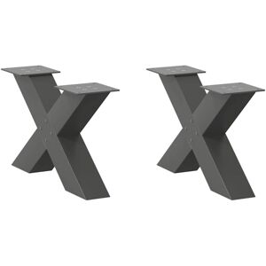 Coffee Table Legs X-Shaped 2 pcs Anthracite 50x(30-31) cm Steel Vidaxl Coffee Table Legs X-Shaped 2 pcs Anthracite 50x(30-31) cm Steel Vidaxl