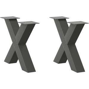 Coffee Table Legs X-Shaped 2 pcs Anthracite 60x(42-43) cm Steel Vidaxl Coffee Table Legs X-Shaped 2 pcs Anthracite 60x(42-43) cm Steel Vidaxl