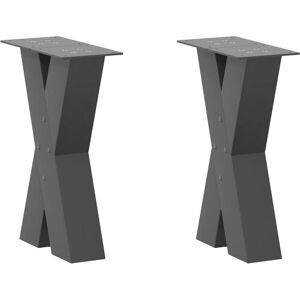 Coffee Table Legs X-Shaped 2 pcs Anthracite 38x(42-43) cm Steel Vidaxl Coffee Table Legs X-Shaped 2 pcs Anthracite 38x(42-43) cm Steel Vidaxl