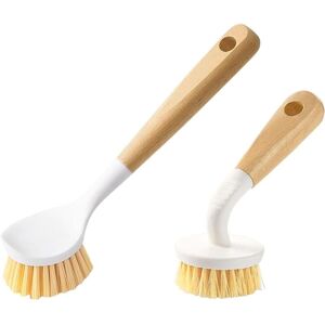 SJQKA Dish Brush with Handle, Long and Short Handle Scrub Brush, Natural Dish Brush with Strong Bristles for Cleaning Cutlery, Pans, Pots and Kitchen Sink, SJQKA Dish Brush with Handle, Long and Short Handle Scrub Brush, Natural Dish Brush with Strong Bristles for Cleaning Cutlery, Pans, Pots and Kitchen Sink,