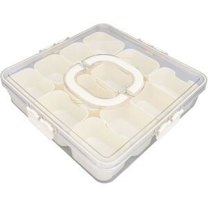 Groofoo - Divided Serving Tray with Transparent Lid Handle 12 Compartments pet abs Divided Serving Box for Snack Spice Fruit Groofoo - Divided Serving Tray with Transparent Lid Handle 12 Compartments pet abs Divided Serving Box for Snack Spice Fruit