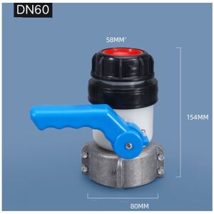 TONCHEAN DN60 Aluminum Butterfly Valve with Floating Nut for 1000 Liter IBC Tank TONCHEAN DN60 Aluminum Butterfly Valve with Floating Nut for 1000 Liter IBC Tank