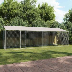 Dog Cage Silver 800 x 200 x 256 cm Galvanised Steel vidaXL Dog Cage Silver 800 x 200 x 256 cm Galvanised Steel vidaXL