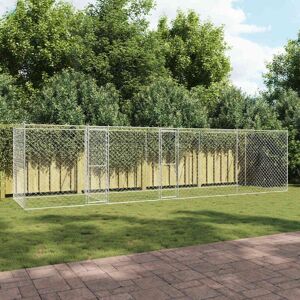 Dog Cage Silver 800 x 200 x 200 cm Galvanised Steel vidaXL Dog Cage Silver 800 x 200 x 200 cm Galvanised Steel vidaXL