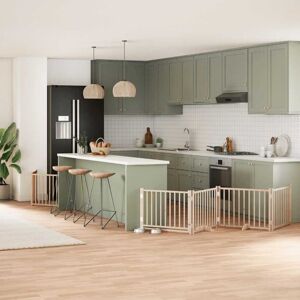 Dog Gate with Door Foldable 6 Panels 480 cm Poplar Wood vidaXL Dog Gate with Door Foldable 6 Panels 480 cm Poplar Wood vidaXL