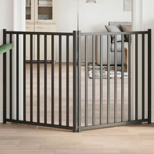 Dog Gate Foldable 2 Panels Black 160 cm Solid Wood Fir vidaXL Dog Gate Foldable 2 Panels Black 160 cm Solid Wood Fir vidaXL