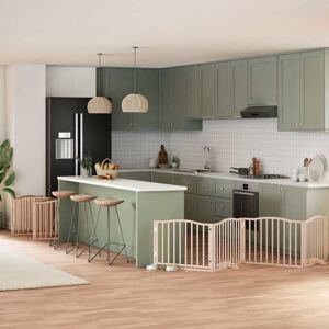 Dog Gate with Door Foldable 12 Panels 960 cm Poplar Wood vidaXL Dog Gate with Door Foldable 12 Panels 960 cm Poplar Wood vidaXL