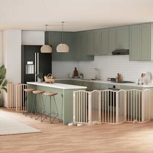 Dog Gate with Door Foldable 12 Panels 600 cm Poplar Wood vidaXL Dog Gate with Door Foldable 12 Panels 600 cm Poplar Wood vidaXL