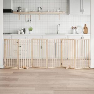 Dog Gate with Door Foldable 6 Panels 300 cm Poplar Wood vidaXL Dog Gate with Door Foldable 6 Panels 300 cm Poplar Wood vidaXL