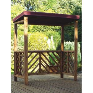 CHARLES TAYLOR Dorchester BBQ Shelter (Burgundy Roof Cover) - L100 x W170 x H196 - Fully Assembled - Burgundy CHARLES TAYLOR Dorchester BBQ Shelter (Burgundy Roof Cover) - L100 x W170 x H196 - Fully Assembled - Burgundy