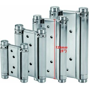 Hoopzi - Double Action Stainless Steel Spring Hinges (126mm) for Swing Doors Self-Closing Hinge for Saloon Cafe Bar Pub Counter Closet Door Up to Hoopzi - Double Action Stainless Steel Spring Hinges (126mm) for Swing Doors Self-Closing Hinge for Saloon Cafe Bar Pub Counter Closet Door Up to