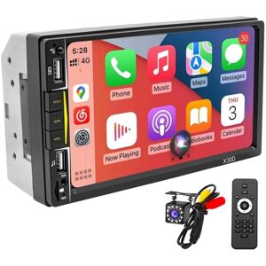 TLILY Double Din Car Stereo with CarPlay, 7inch Touchscreen Radio Bluetooth and Backup Camera Phone Mirror-Link Audio Receiver TLILY Double Din Car Stereo with CarPlay, 7inch Touchscreen Radio Bluetooth and Backup Camera Phone Mirror-Link Audio Receiver