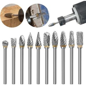 Ymyny - Double-edged tungsten carbide steel rotary burr set for rotary tool, 10 pieces, 1/8 inch shank for diy, wood carving, metal polishing, Ymyny - Double-edged tungsten carbide steel rotary burr set for rotary tool, 10 pieces, 1/8 inch shank for diy, wood carving, metal polishing,