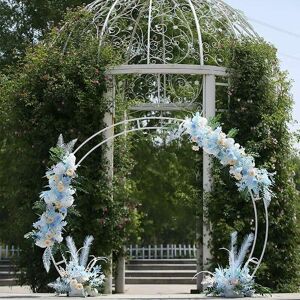 UNHO Double Pole Metal Round Wedding Backdrop Stand Free Standing Garden Flower Rack Falling Curtain Arch Venue Decor, Large 200 x 240cm UNHO Double Pole Metal Round Wedding Backdrop Stand Free Standing Garden Flower Rack Falling Curtain Arch Venue Decor, Large 200 x 240cm