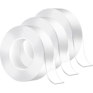 COAVAS 3 Rolls Nano Double Sided Tape, 3m x 3cm x 2mm Multi-Functional Transparent Reusable Nano Adhesive Tape, Washable Traceless Strong Gel Tape for COAVAS 3 Rolls Nano Double Sided Tape, 3m x 3cm x 2mm Multi-Functional Transparent Reusable Nano Adhesive Tape, Washable Traceless Strong Gel Tape for
