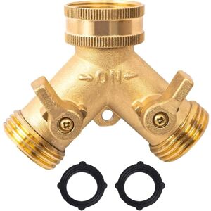 IKODM Double Washing Machine Faucet, 3/4' 2 Way y Connector for Garden Hose with Independent On/Off Valves for Connecting 2 Appliances to Garden Tap IKODM Double Washing Machine Faucet, 3/4' 2 Way y Connector for Garden Hose with Independent On/Off Valves for Connecting 2 Appliances to Garden Tap