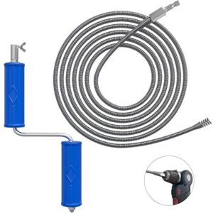 Drain cleaner 5 m, diameter 6 mm, drain cleaning spiral, cleaning spiral with power and hand adapter, spiral sewer cleaning rod (5 m) Mumu Drain cleaner 5 m, diameter 6 mm, drain cleaning spiral, cleaning spiral with power and hand adapter, spiral sewer cleaning rod (5 m) Mumu