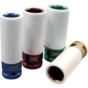 Draper Tools - Draper 1/2' Sq. Dr. Wheel Nut Sockets for Alloy Wheels (4 Piece) (82972) Draper Tools - Draper 1/2' Sq. Dr. Wheel Nut Sockets for Alloy Wheels (4 Piece) (82972)